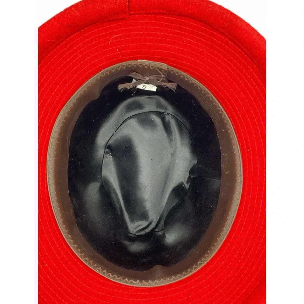 Filson Fedora Hat Mens Small Red Virgin Wool Leather Band Made in USA Heritage